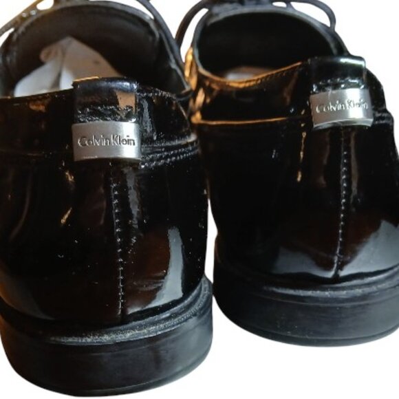 CALVIN KLEIN Black "Della" Patent Oxford Lace Up Loafers -EUC - Picture 10 of 11